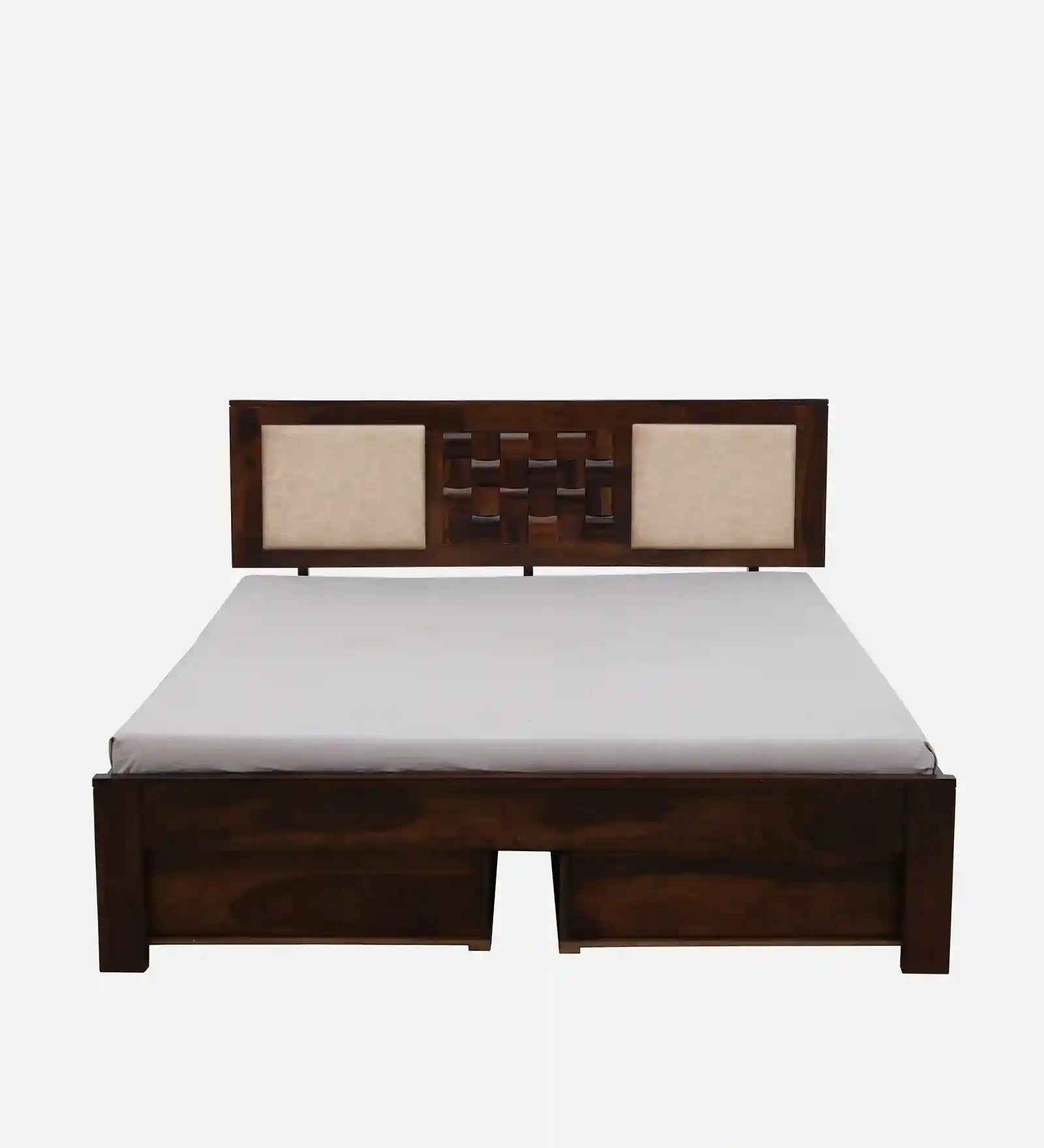 wooden queen size bed platform mattress base design drawer storage bed india