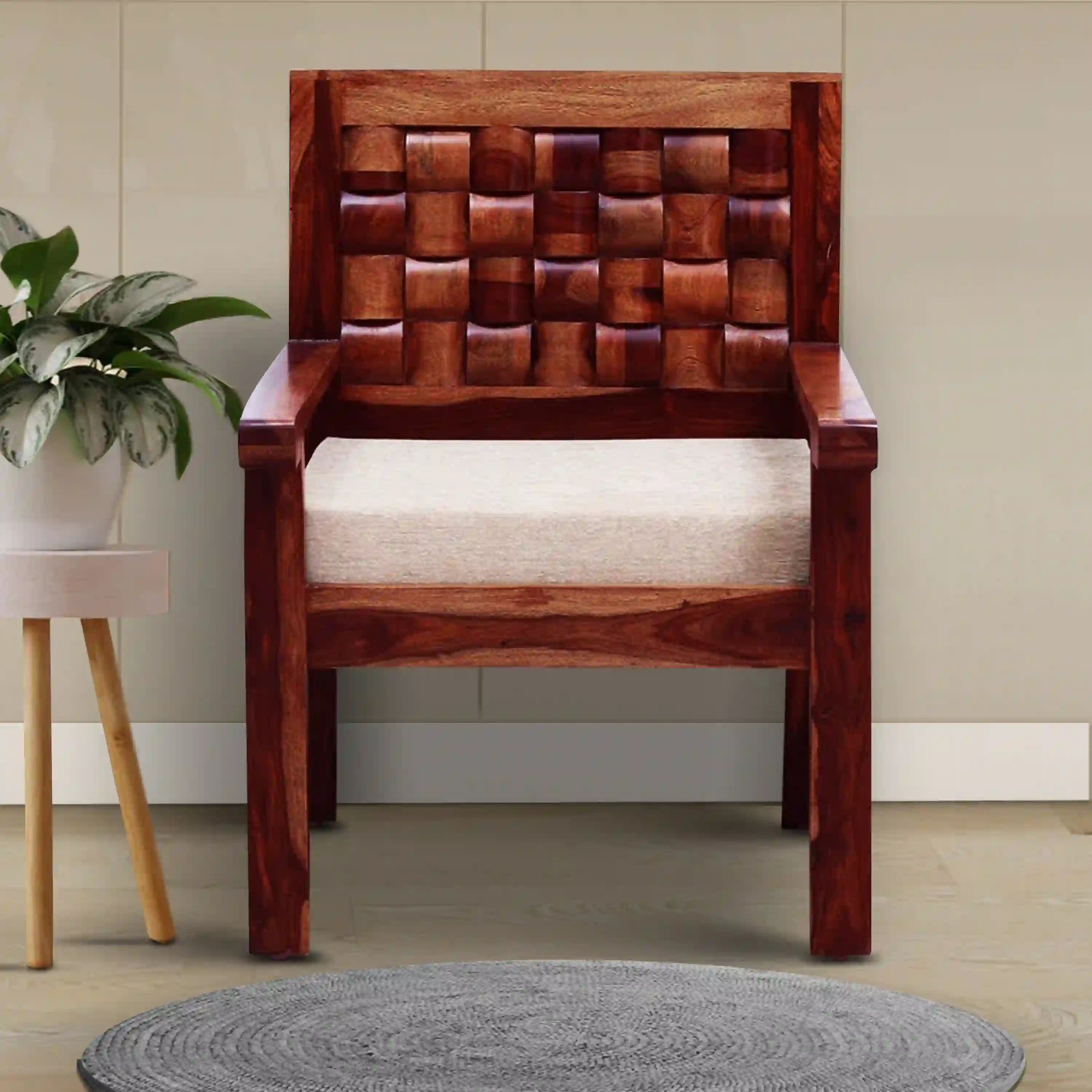 wooden armchair sofa sheesham 1 seater for living room