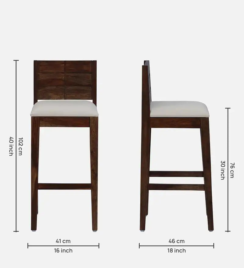 Wooden bar chair for kitchen island in contemporary style solid wood