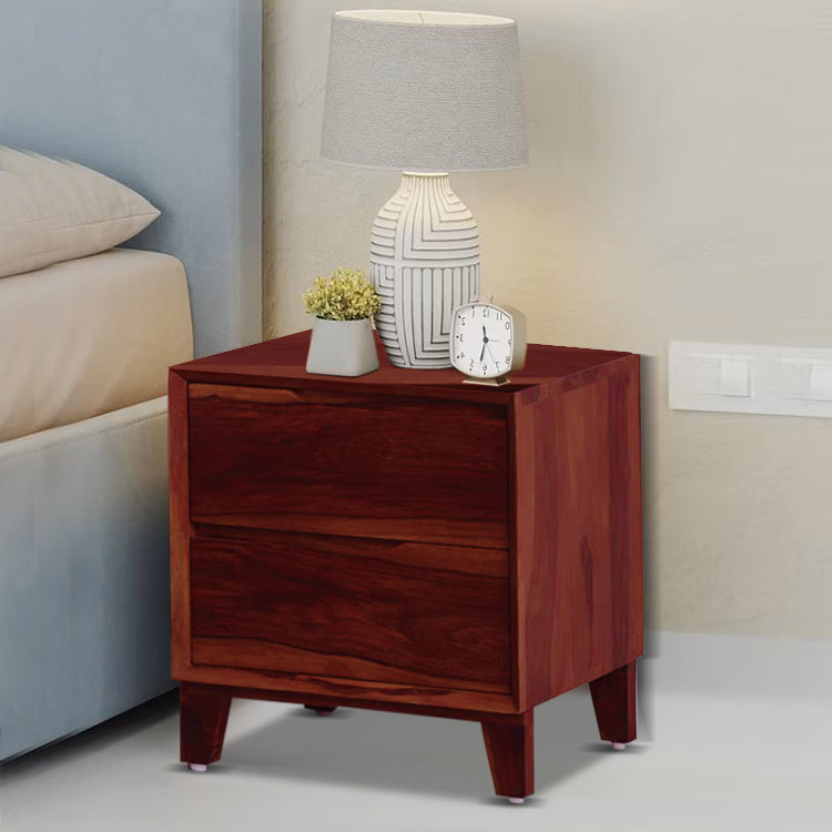 Wooden bedside table Darshan solid wood modern furniture India