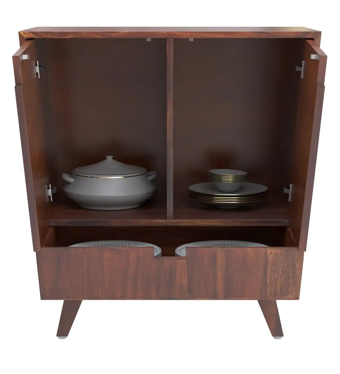 Wooden buffet cabinet sheesham solid storage console living room furniture