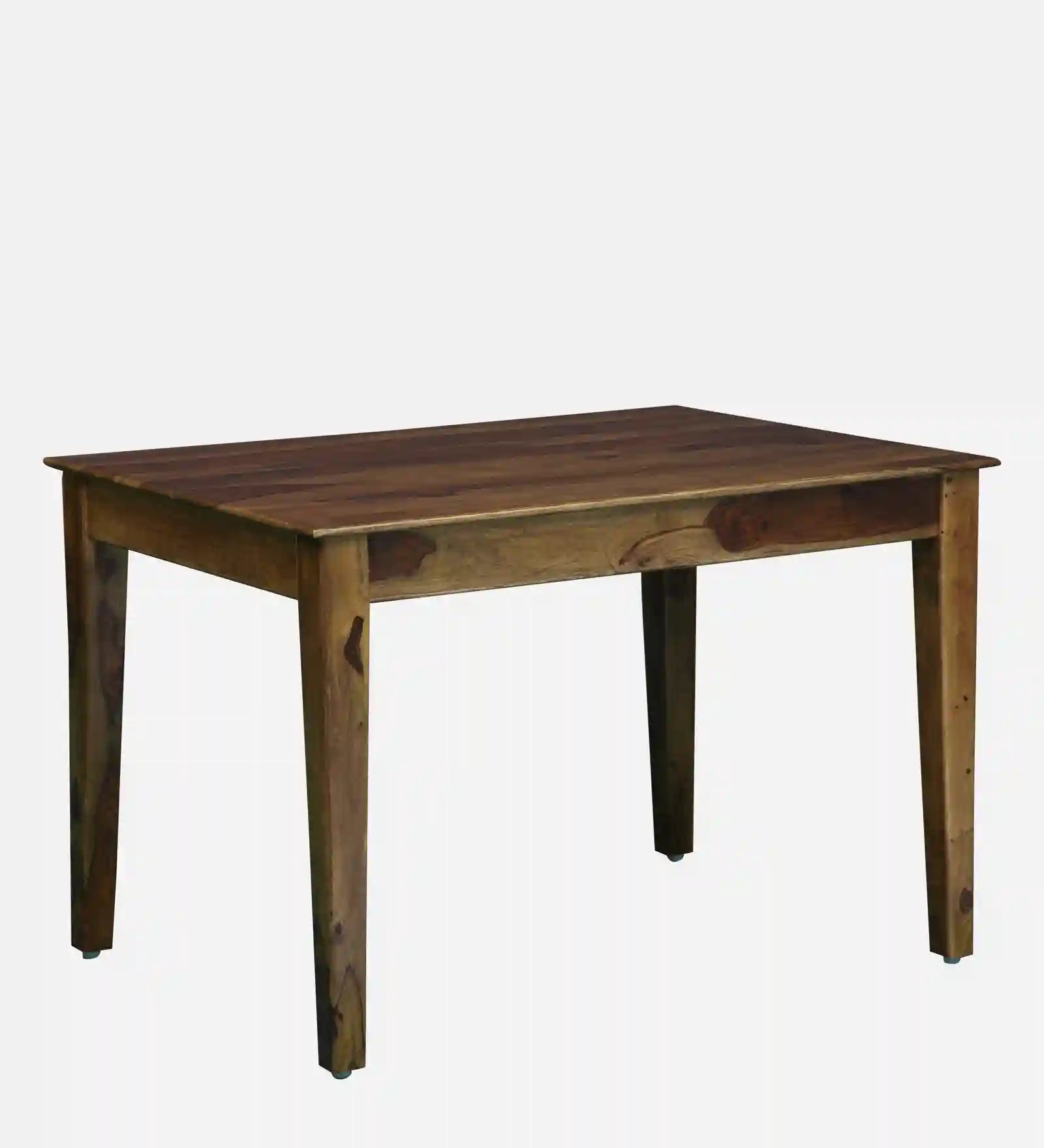 Wooden cane four seater dining table set teak finish ideal for compact dining space India