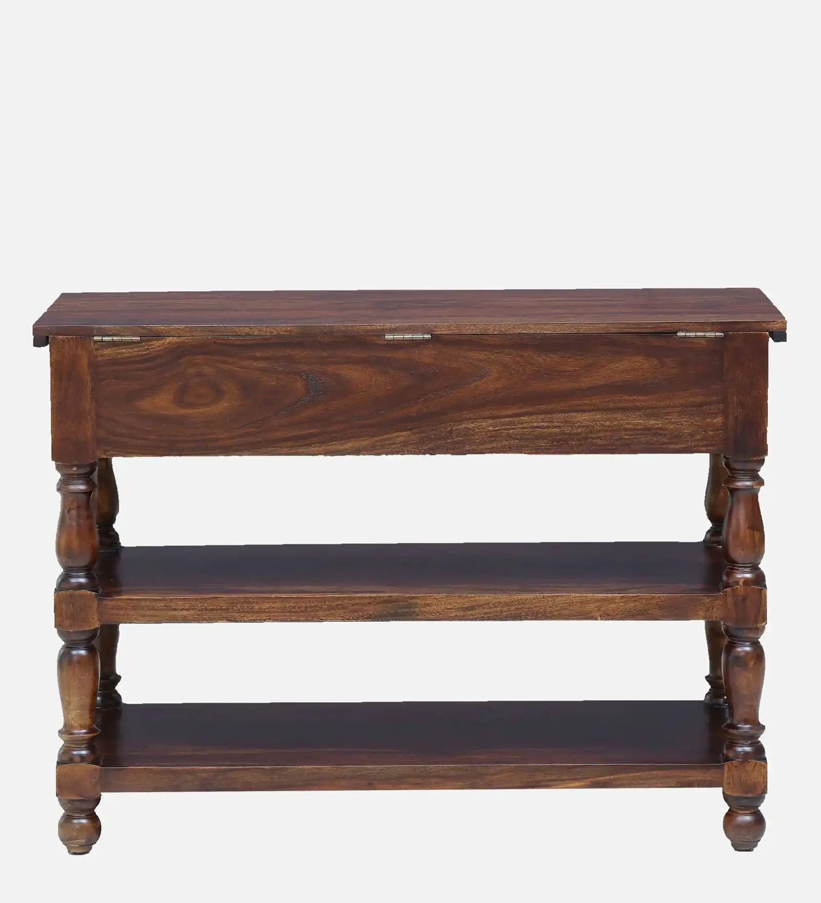 Wooden console table in solid wood for hallway entry decor and storage