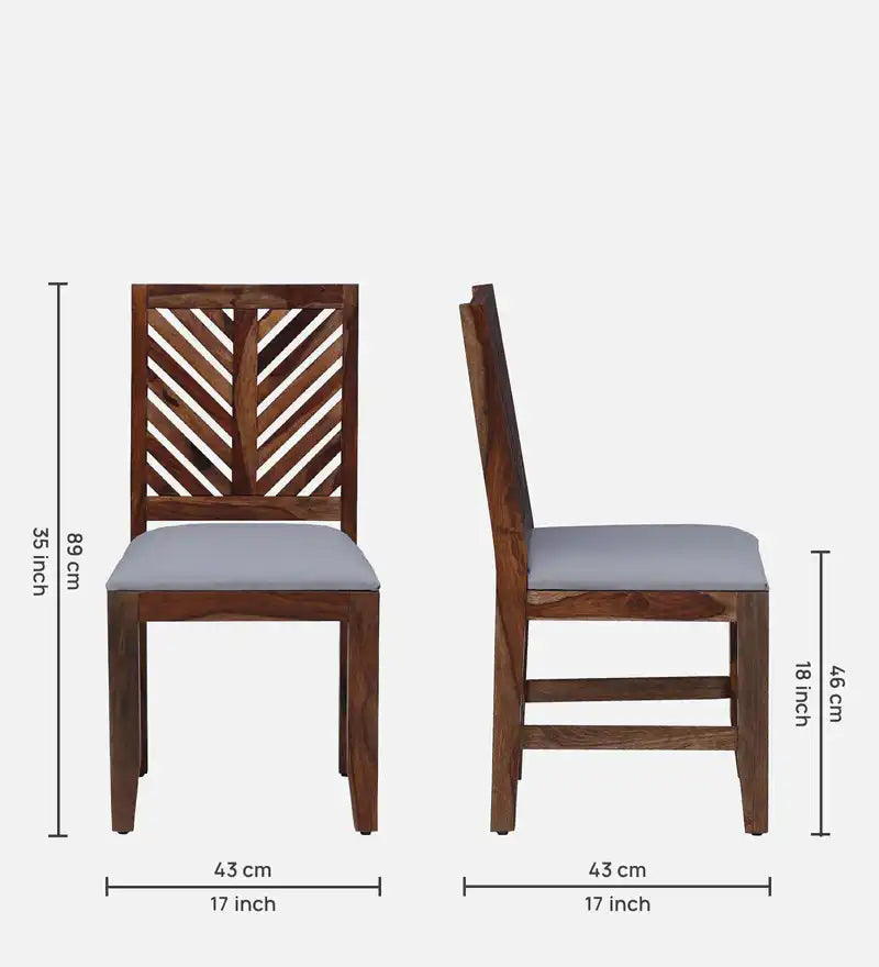 Wooden dining chair set of two sheesham wood Elista premium design for interiors