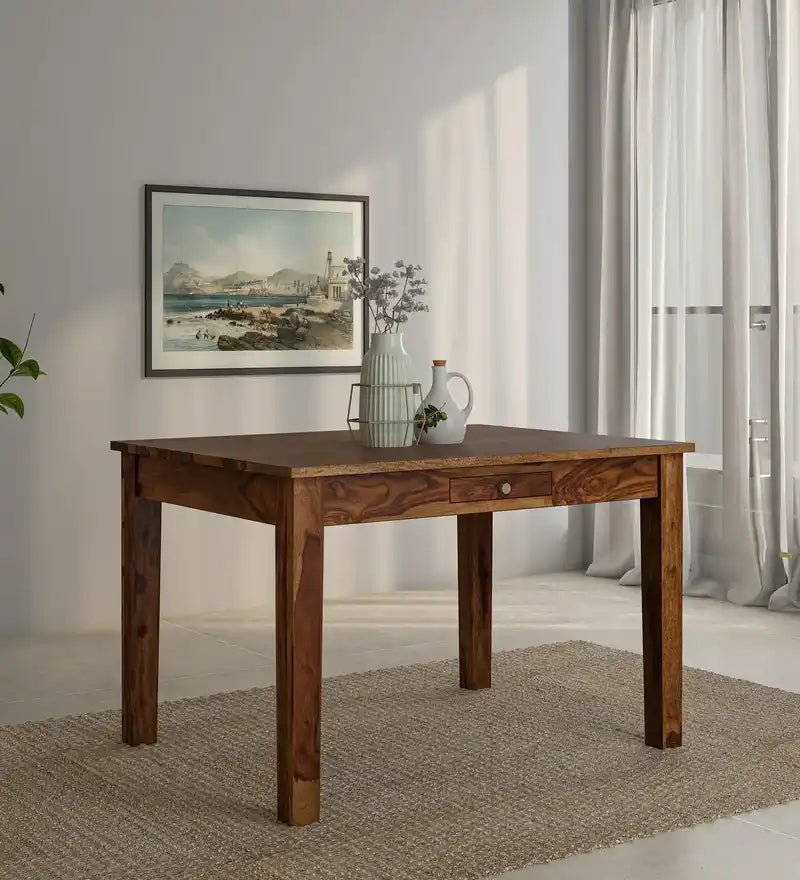 Wooden dining table six seater with drawer storage sheesham Oslo premium design