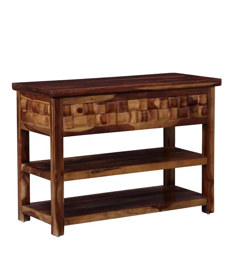 Wooden foyer console table in solid wood for elegant home decor