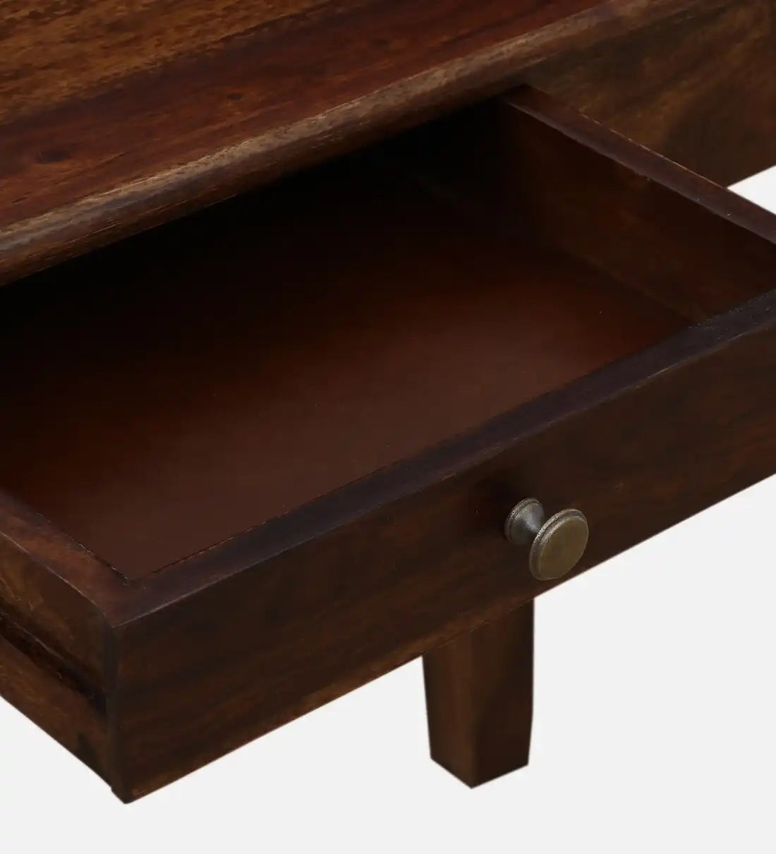 Wooden foyer console table with drawer in solid wood for elegant home entry styling