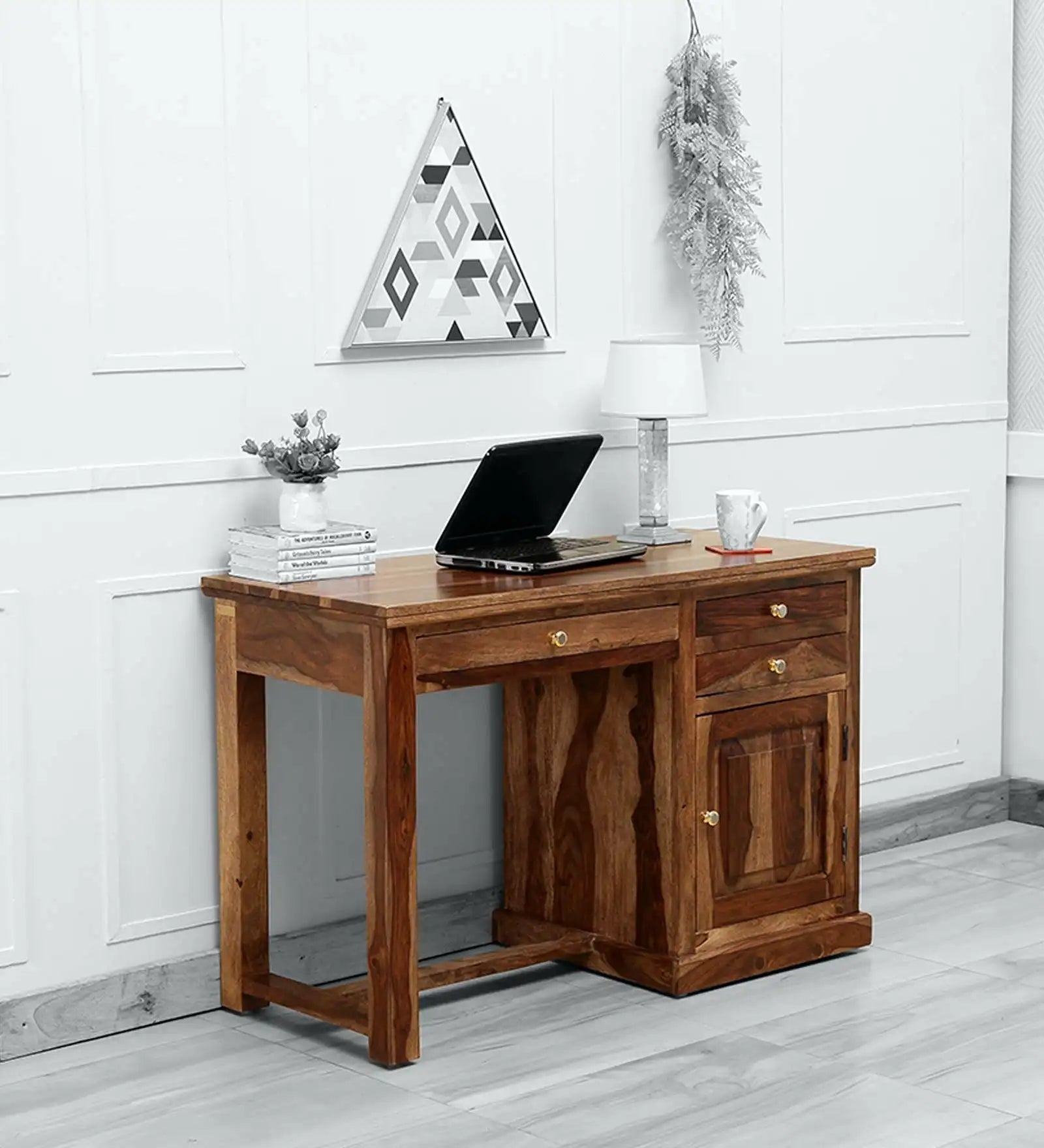Wooden office desk sheesham solid workstation computer table furniture