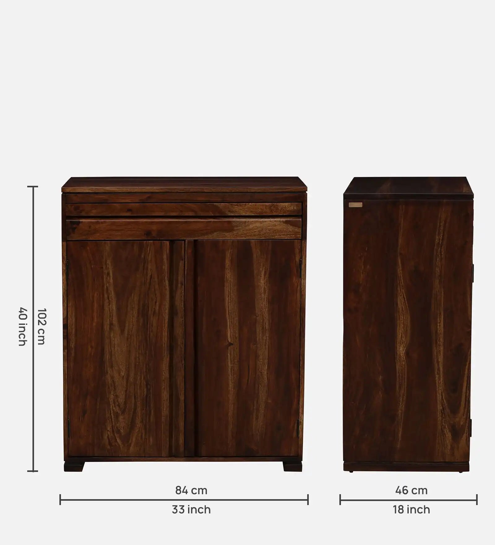 Wooden shoe cabinet for home with closed storage design for dust-free organization