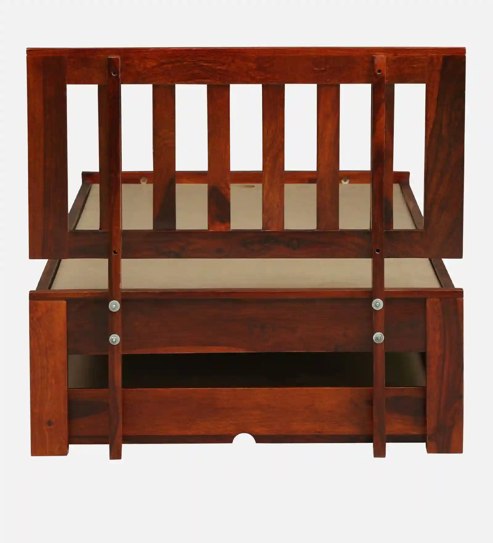 Wooden single bed with storage Vriksha solid wood furniture India