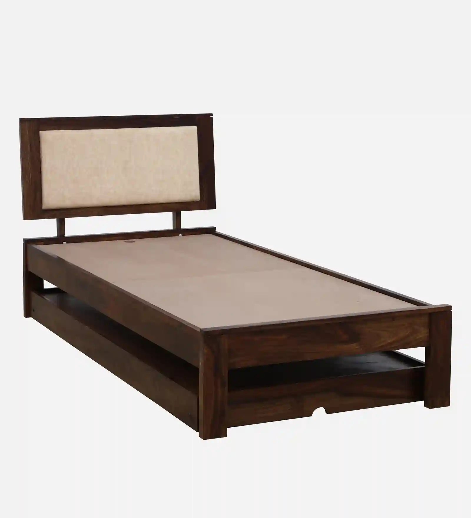 Wooden single bed with trundle Kashtha solid wood bedroom furniture India