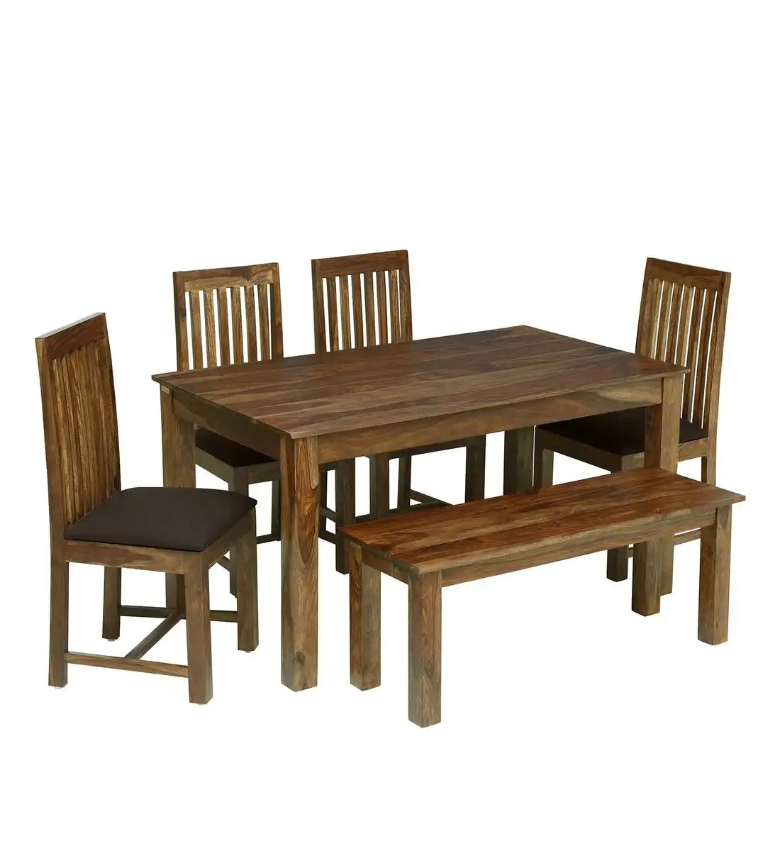 Wooden six-seater dining set sheesham wood Peter furniture for long lasting home use