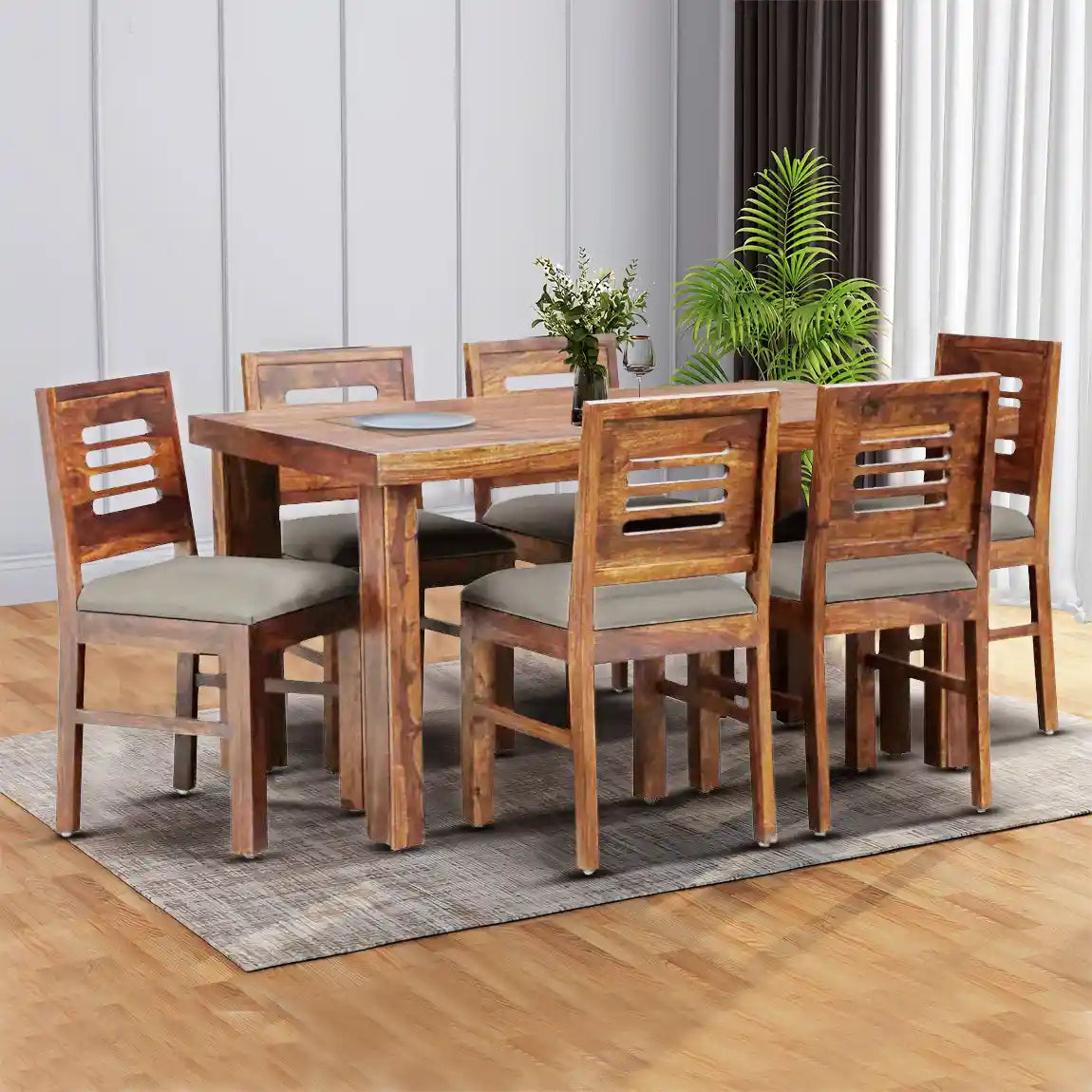 Wooden six-seater dining table set Acro furniture for elegant home decor