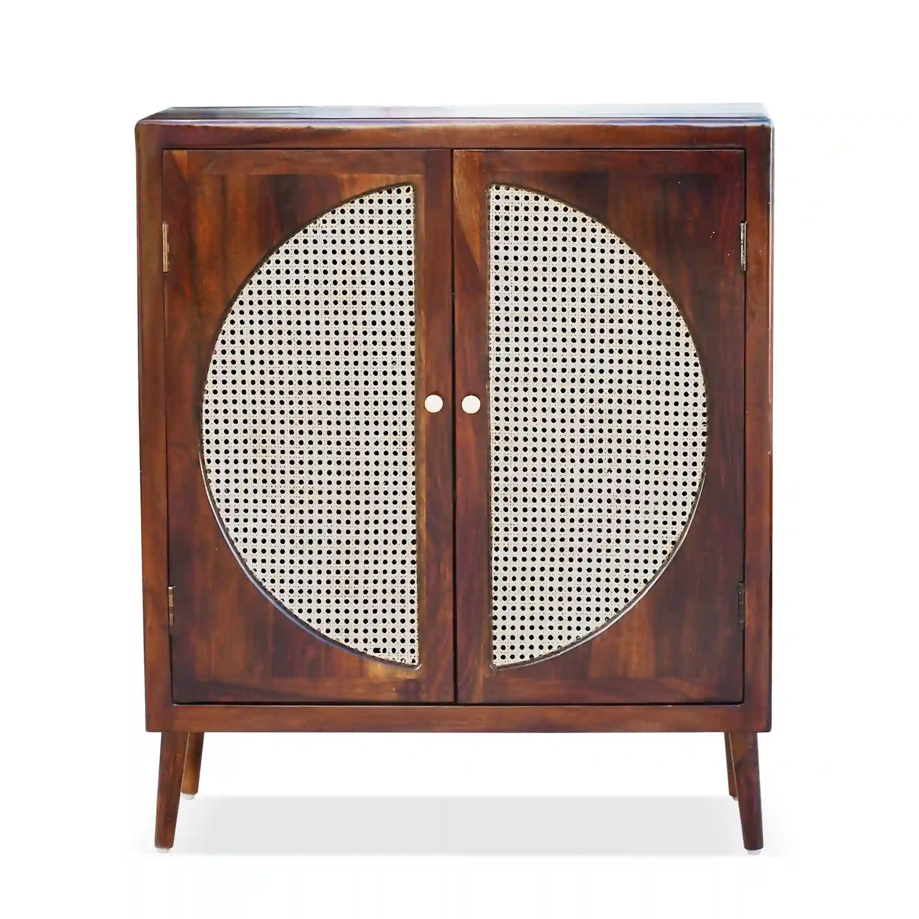 Wooden storage cabinet sheesham wood rattan design home decor unit