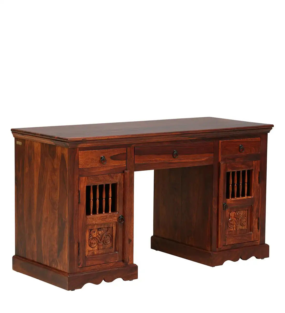Wooden traditional study table sheesham solid wood desk Devanti premium design