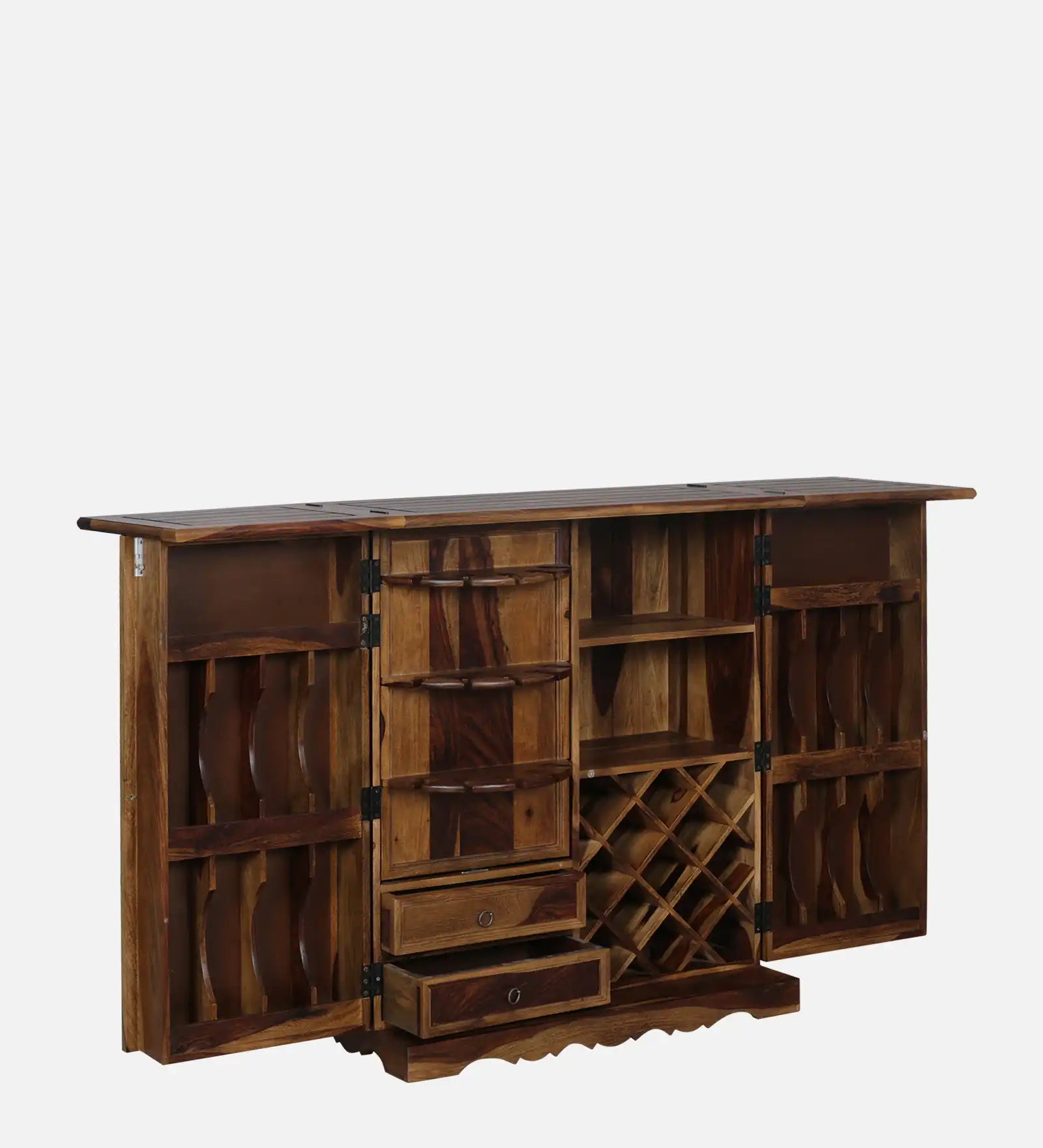 Wooden wine storage cabinet in solid wood bar furniture for home use