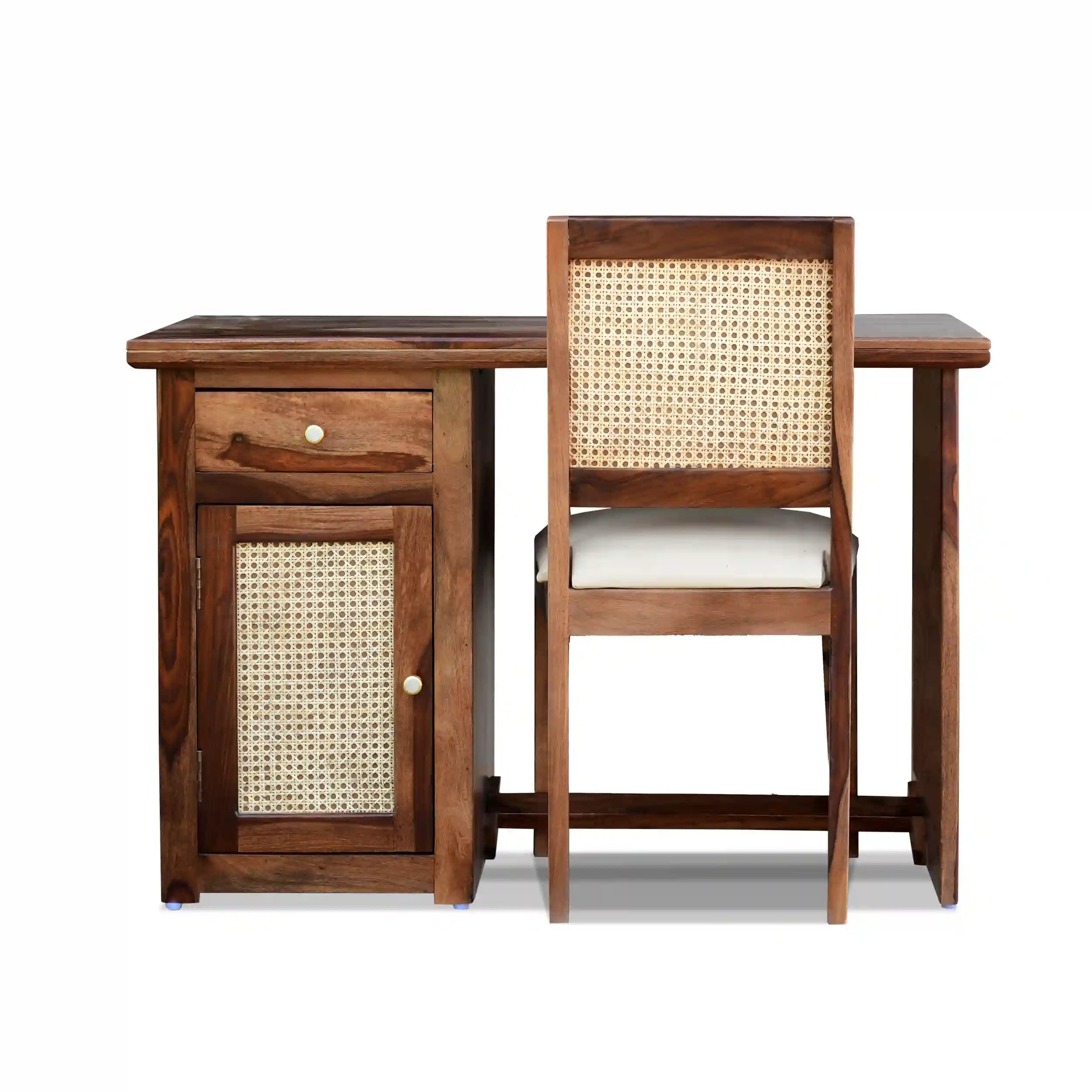 Wooden writing desk sheesham solid study table modern workspace unit