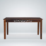 Oro Wooden 6 Seater Dining Table Set in Teak Finish