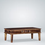 Niware Wooden Center Coffee Table for Home in Teak Finish