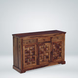 Niware Wooden Sideboard Cabinet for Living Room in Teak Finish