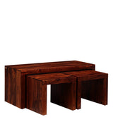 Acro Coffee Table Set With 2 Stools For Living Room