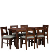 Acro 6 seateHarmonia  Solid Wood Nesting Coffee Table Set In Rustic Teak Finish By Rajwadar dining table wooden with Cushioned Chairs & Bench