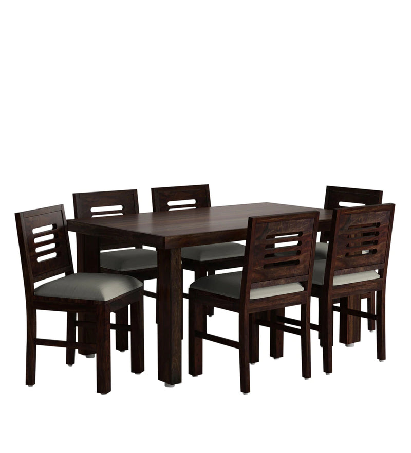 Acro Wooden 6 Seater Cushioned Dining Set For Dining Room