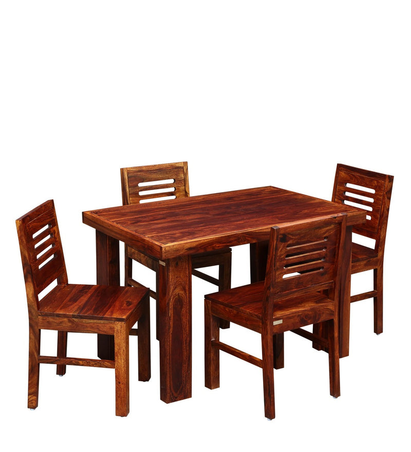 Acro Wooden 4 Seater Dining Table Set for Home Finish