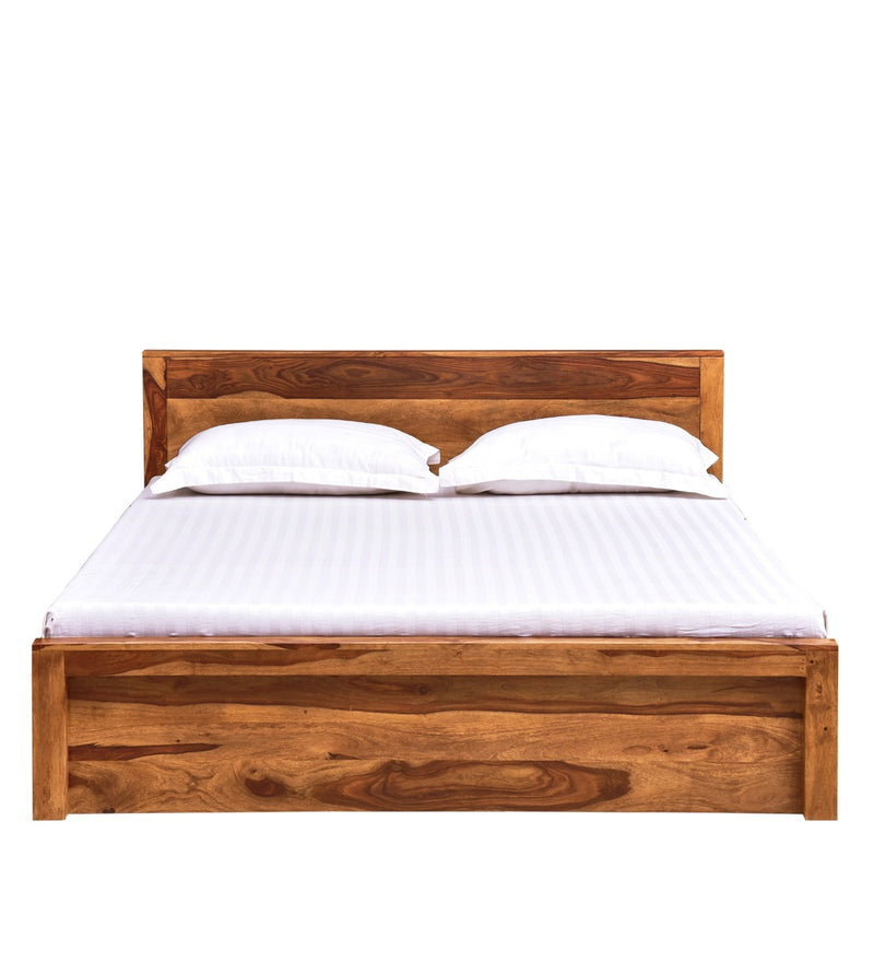 Acro Solid Wood King/Queen Size Bed For Bedroom with Box Storage