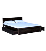 Acro Wooden King/Queen Size Bed for Bedroom with Drawers Storage Finish