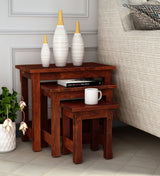 Acro Sheesham Wood Nest of Tables for Living Room