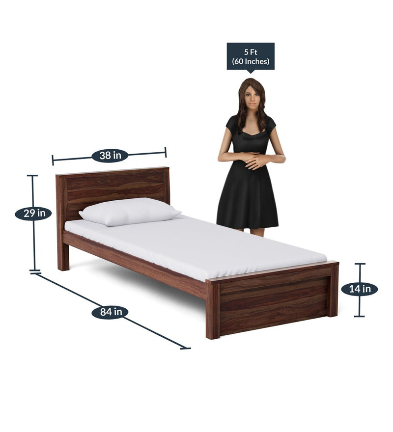 Acro Sheesham Wood Single Size Bed for Bedroom