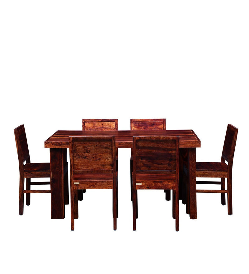 Acro Wooden 6 Seater Dining Table Set