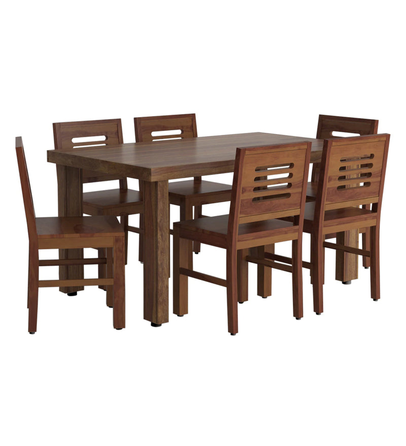 Acro Solid Wood 6 Seater Dining Table Set for Dining Room