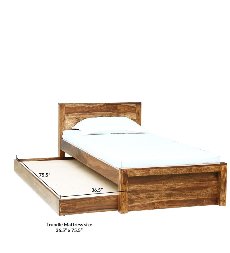 Acro Solid Wood Single Size Trundle Bed for Bedroom