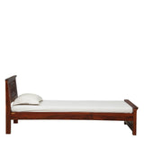 Deventi Traditional Sheesham Wood Single Bed In Honey Oak Finish