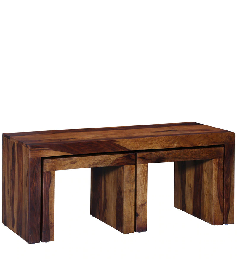 Acro Coffee Table Set With 2 Stools For Living Room
