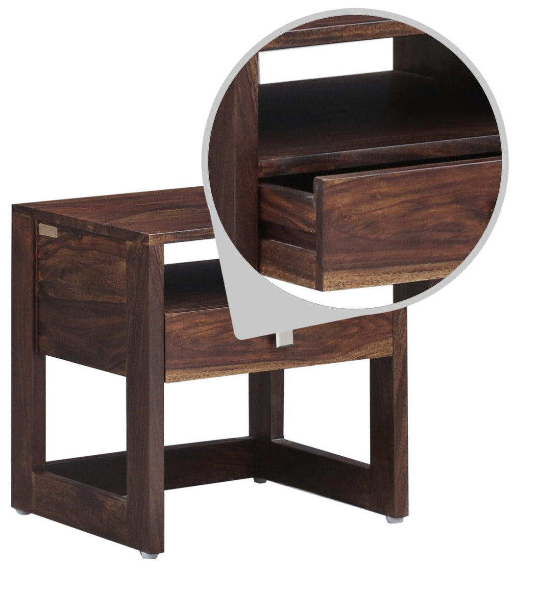 Mia Sheesham Wood Bedside Table For Bedroom - Rajwada Furnish