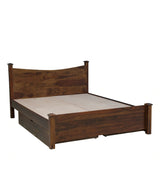 Polo Solid Wood Bed With Drawer Storage For Bedroom in Provincial Teak Finish