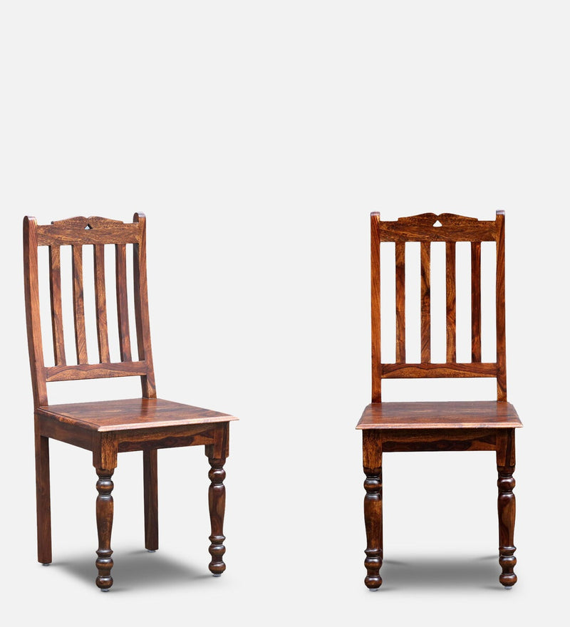 Haveli Solid Wood Dining Chair For Kitchen & Dining Room in Provincial Teak Finish