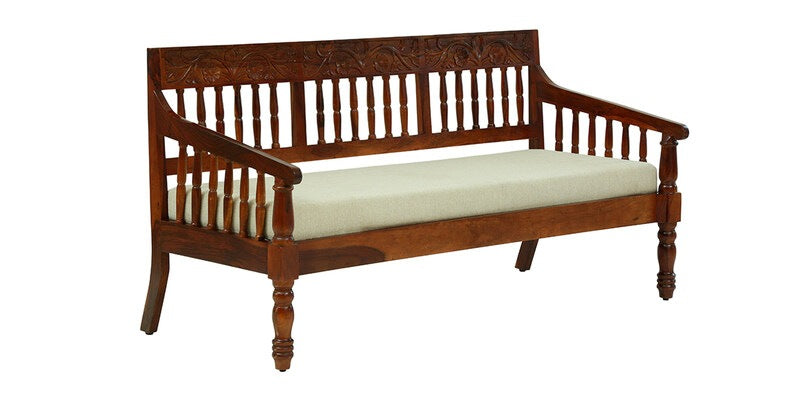 Deventi Wooden 3 Seater Sofa for Living Room In Honey Oak Finish