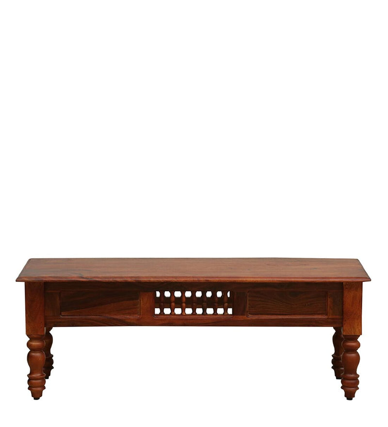 Deventi Solid Wood Traditional Dining Bench in Honey Oak Finish