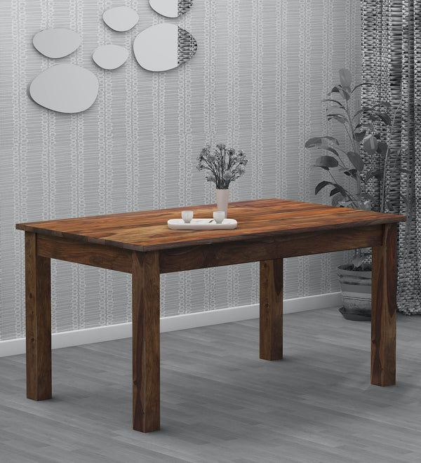 Peter Solid Sheesham Wood Dining Table in Provincial Teak Finish