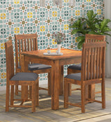 Peter Solid Wood 4 Seater Dining Set For Dining Room in Provincial Teak Finish