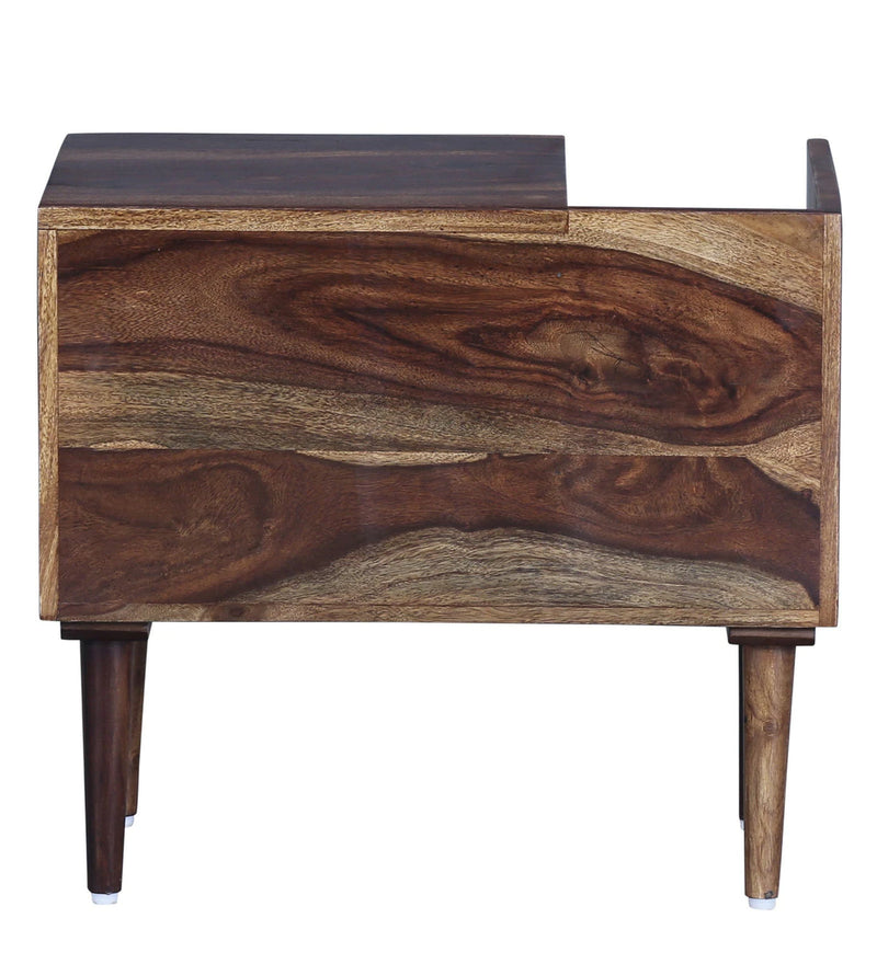 Nexo Sheesham Wood Bed Side Table For Bedroom