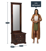 Mudra Wooden Dresser with Mirror for Bedroom in Provincial Teak Finish