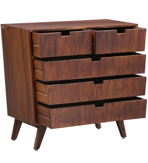 Polremo Wooden Chest of Drawers for Living Room in Provincial Teak Finish