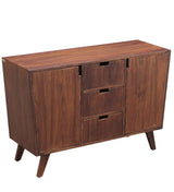 Polremo Solid Wood Sideboard Cabinet With Drawers for Bedroom in Provincial Teak Finish