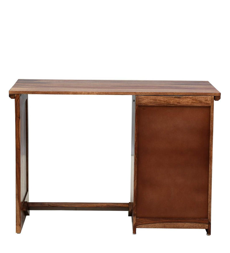 Niware Solid Wood Study Table with Storage For Study Room in Teak Finish