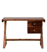 Mia Wooden Study Table with Drawers For Study & Office in Teak Finish